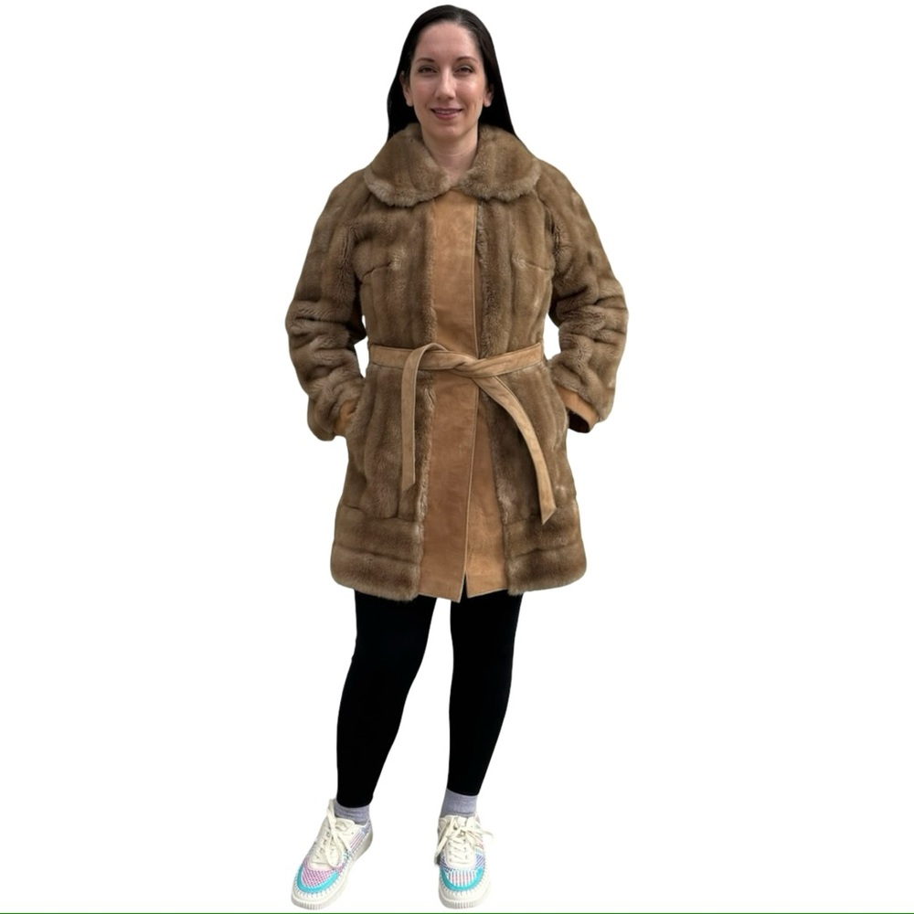 Vintage Lilli Ann Coat London Leathers Faux Fur and Leather Details 60s 70s - Picture 13 of 16